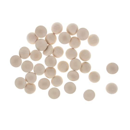 6 Packs: 36 ct. (216 total) 0.95" Wood Bead Halves by Make Market®